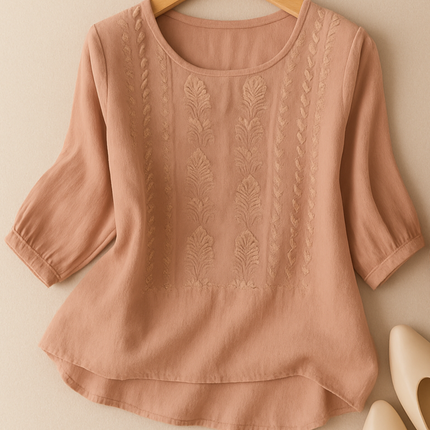 Women’s Blouse | Relaxed Fit with Embroidered Design