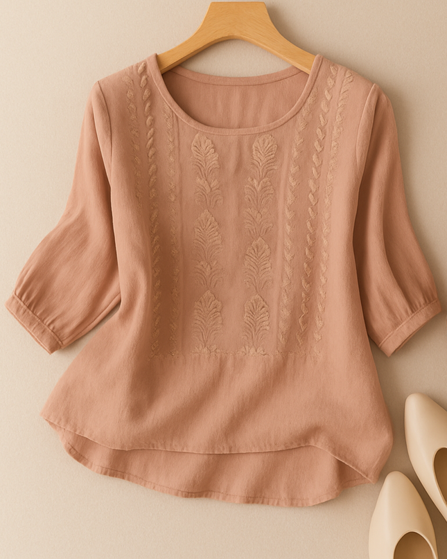 Women’s Blouse | Relaxed Fit with Embroidered Design