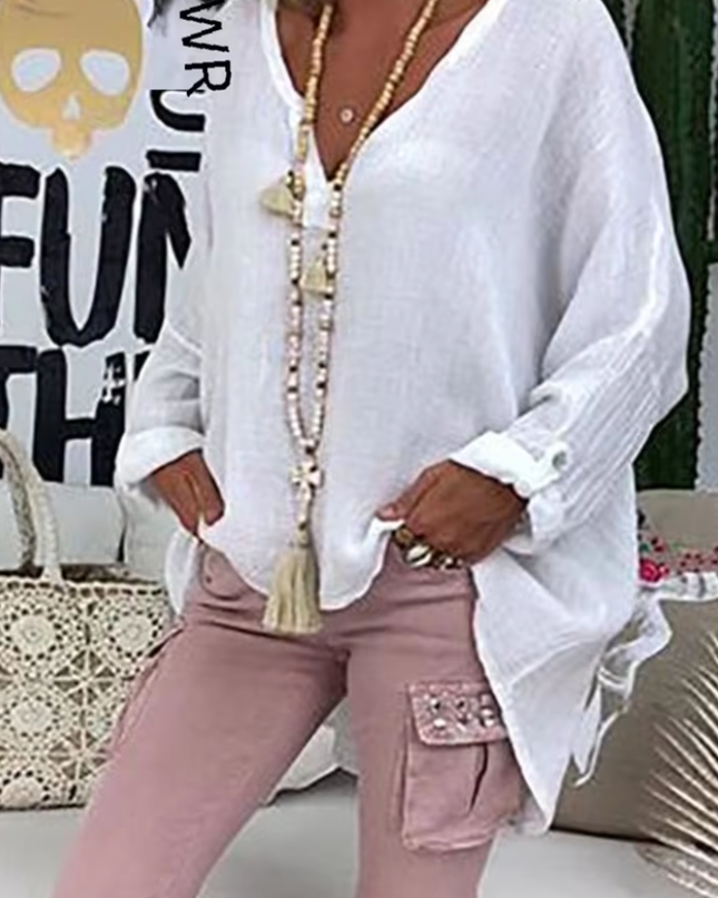 Women’s Blouse | Oversized with V-Neck