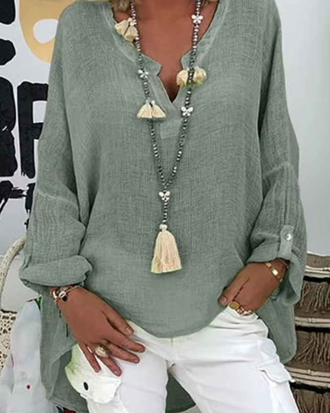 Women’s Blouse | Oversized with V-Neck