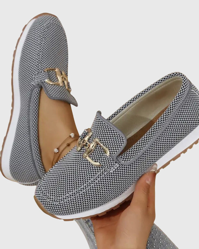 Loafers For Women | Decorative Hardware Closed Toe