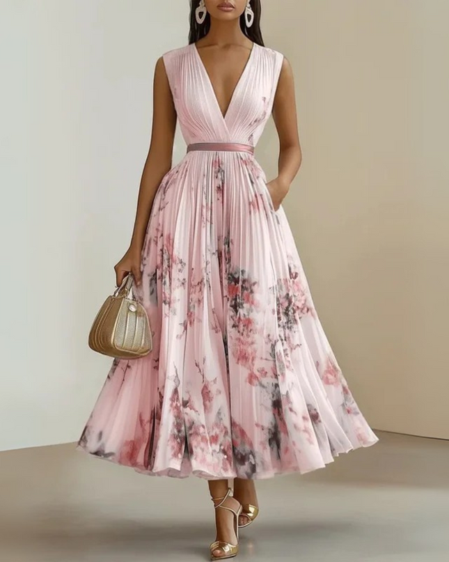 Women’s Summer Dress | Pleated Sleeveless Maxi