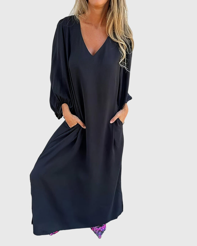 Carol - Long Boho Dress With Pockets