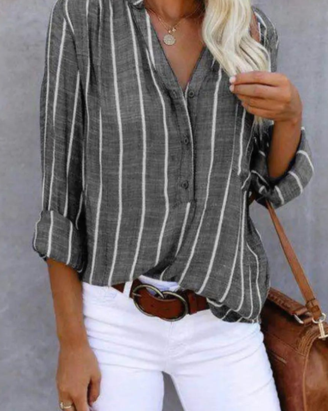 Women’s Blouse | Vertical Stripe Casual