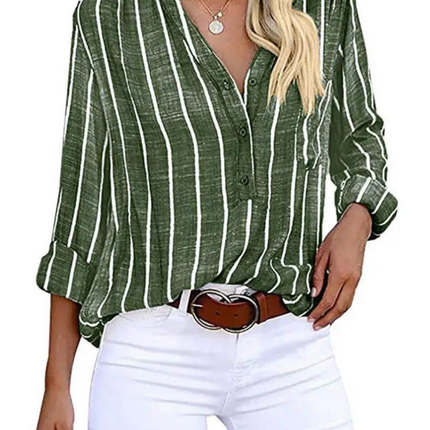 Women’s Blouse | Vertical Stripe Casual