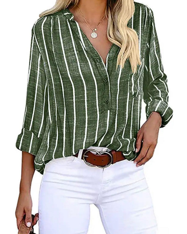 Women’s Blouse | Vertical Stripe Casual
