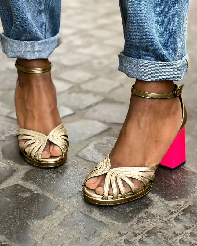 Sandals For Women | Open Toe Ankle Strap Block Heel