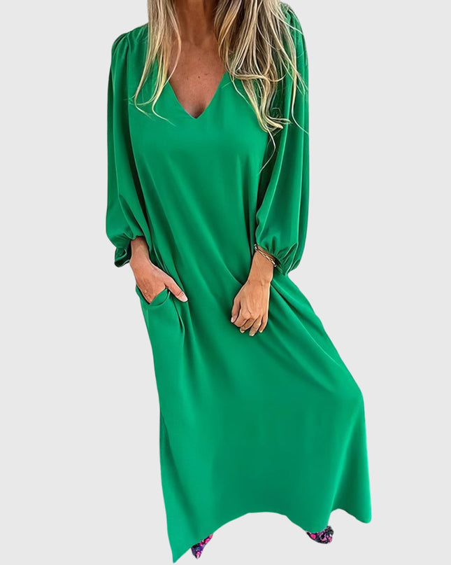 Carol - Long Boho Dress With Pockets