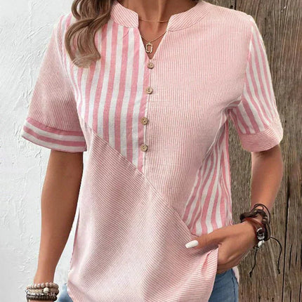 Women's Blouse | Stripe Pane Button Front