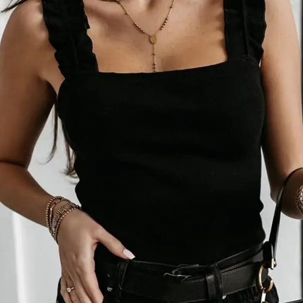 Women’s Blouse | Ruffle Strap Cropped