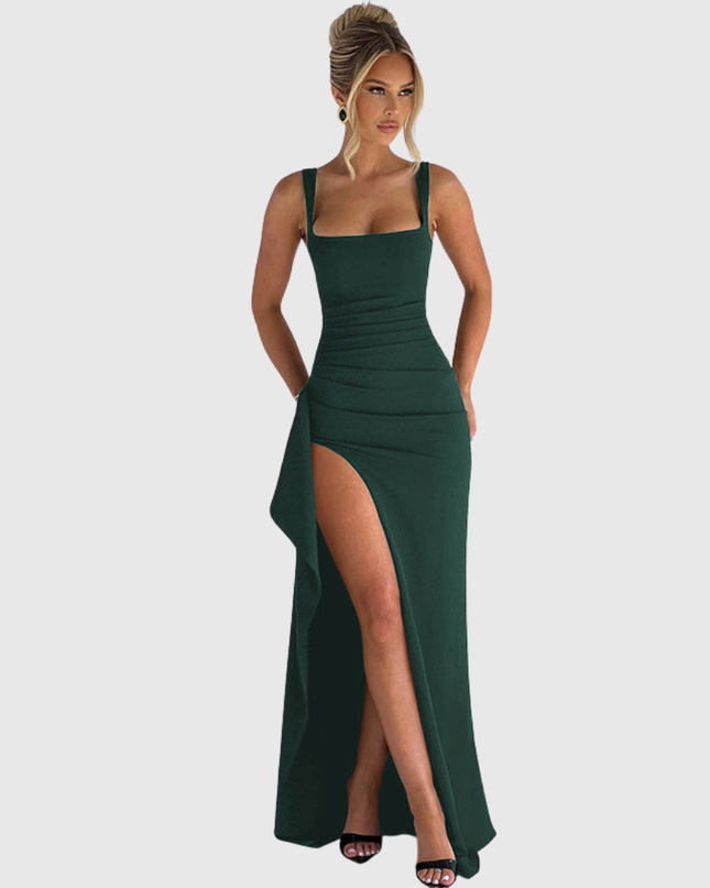 Cell | Elegant Formal Slip Maxi Dress With Open Back