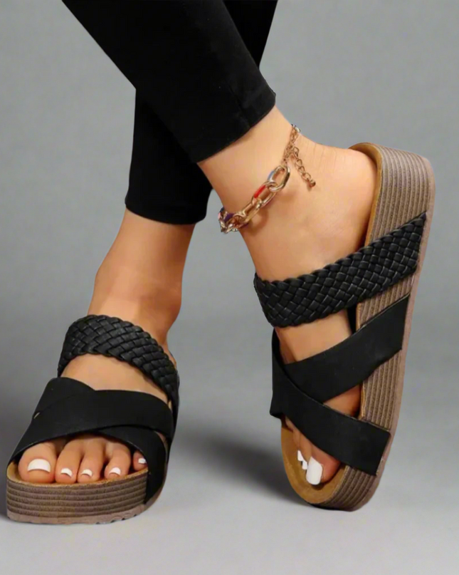Sandals For Women | Open Toe Platform With Cross Straps