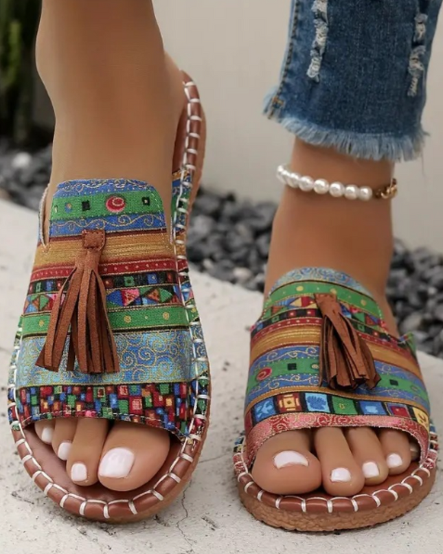Sandals For Women | Open Toe Tassel Slide