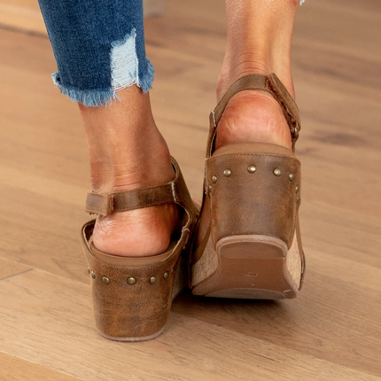 Sandals For Women | Open Toe Slingback With Wedge Heel