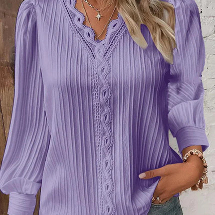 Women's Blouse | Textured V-Neck Detail