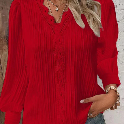 Women's Blouse | Textured V-Neck Detail