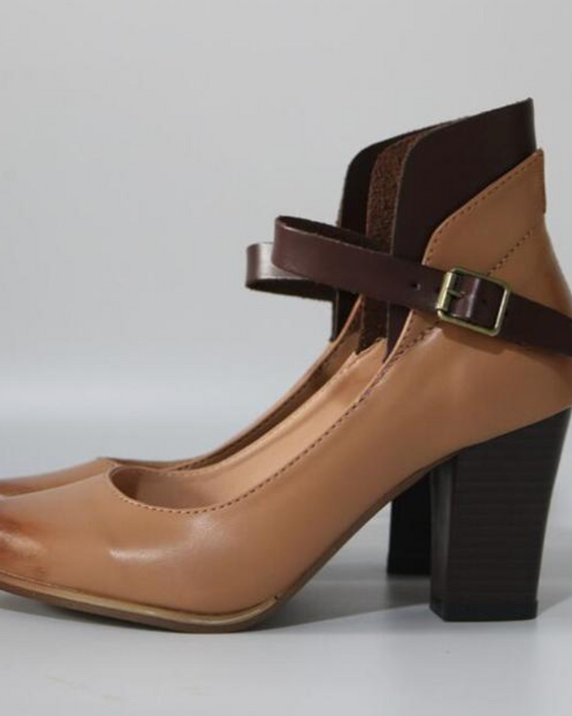 Heels For Women | Closed Toe With Ankle Strap Block Heel