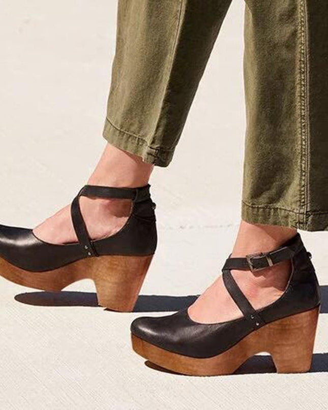 Heels For Women | Platform Closed Toe With Ankle Straps