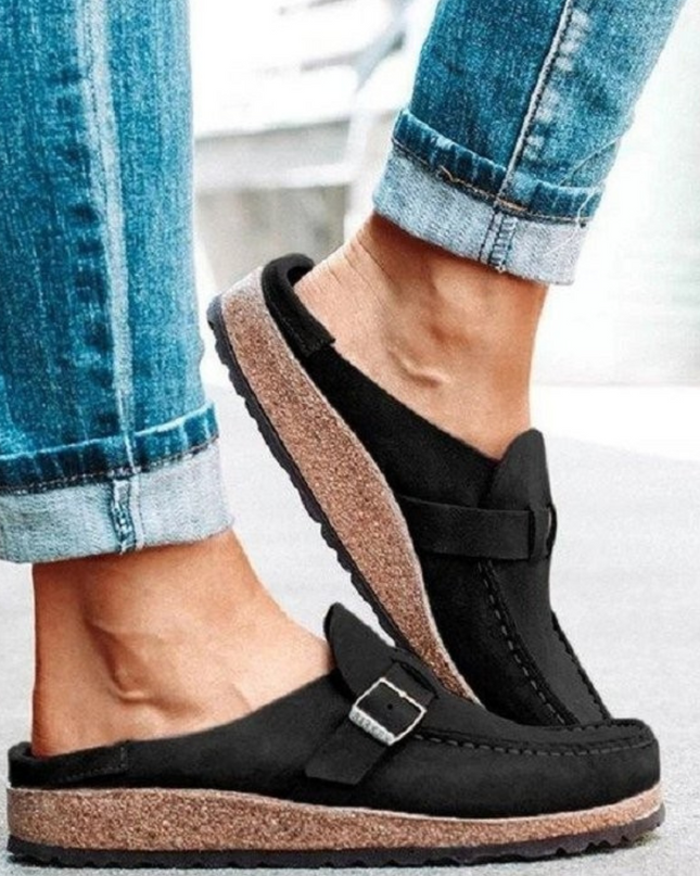 Loafers For Women | Buckle Strap Closed Toe