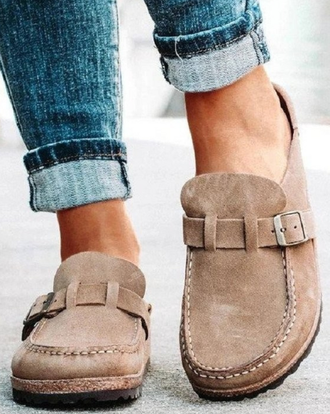 Loafers For Women | Buckle Strap Closed Toe