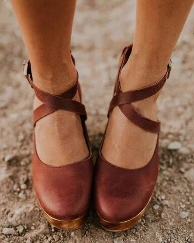 Heels For Women | Platform Closed Toe With Ankle Straps