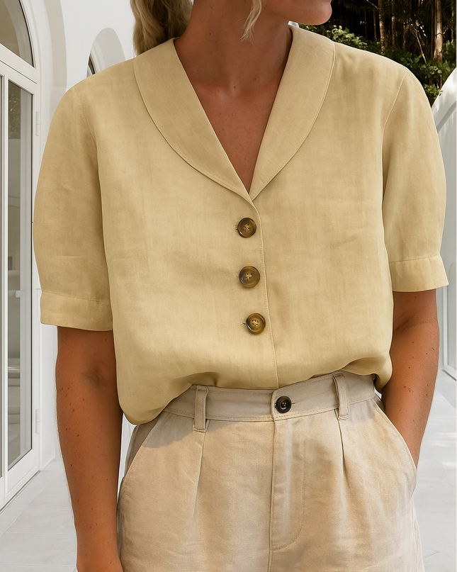 Women’s Blouse | Short Sleeve Button-Up