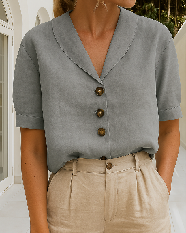 Women’s Blouse | Short Sleeve Button-Up