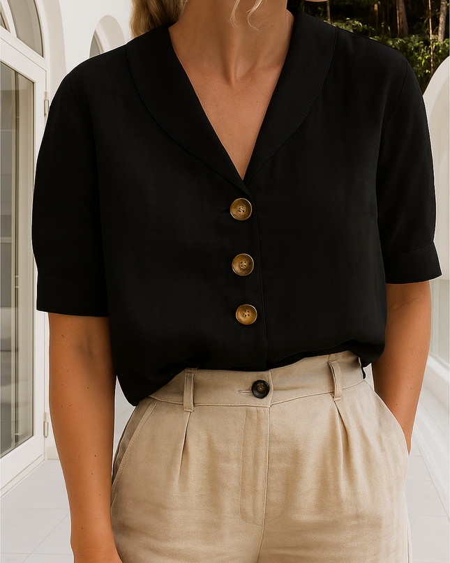 Women’s Blouse | Short Sleeve Button-Up