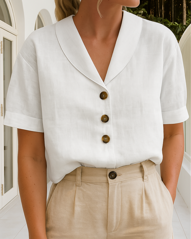 Women’s Blouse | Short Sleeve Button-Up