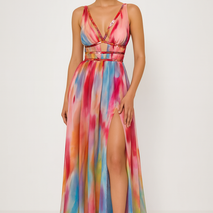 Women’s Dress | V-Neck Slit Maxi