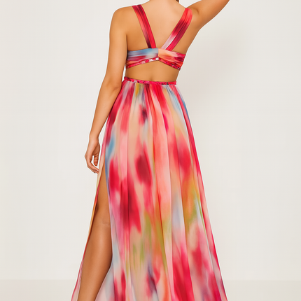 Women’s Dress | V-Neck Slit Maxi