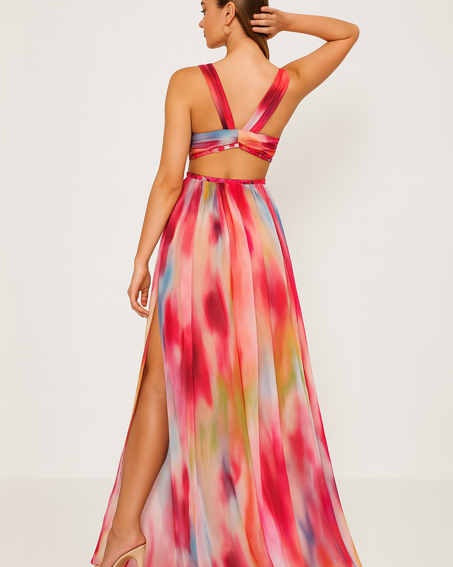Women’s Dress | V-Neck Slit Maxi