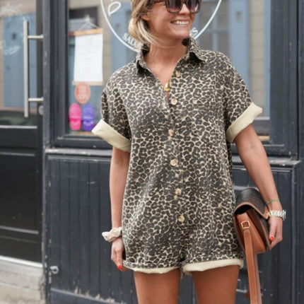 India Mini Cheetah Printed Romper