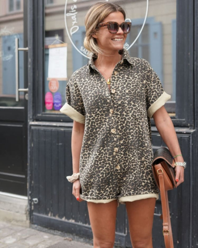 India Mini Cheetah Printed Romper