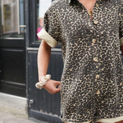 India Mini Cheetah Printed Romper