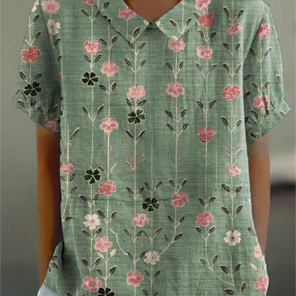 Women's Blouse | Floral Print Collar