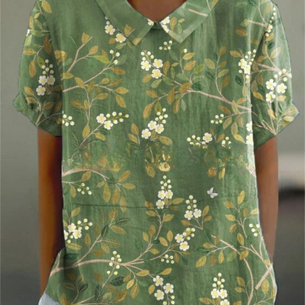 Women's Blouse | Floral Print Collar