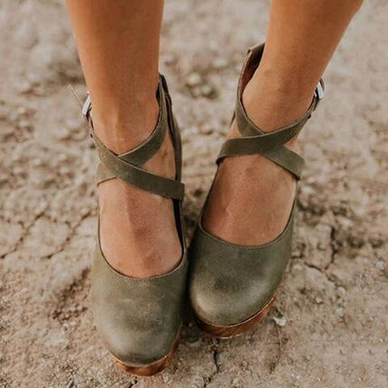 Heels For Women | Platform Closed Toe With Ankle Straps