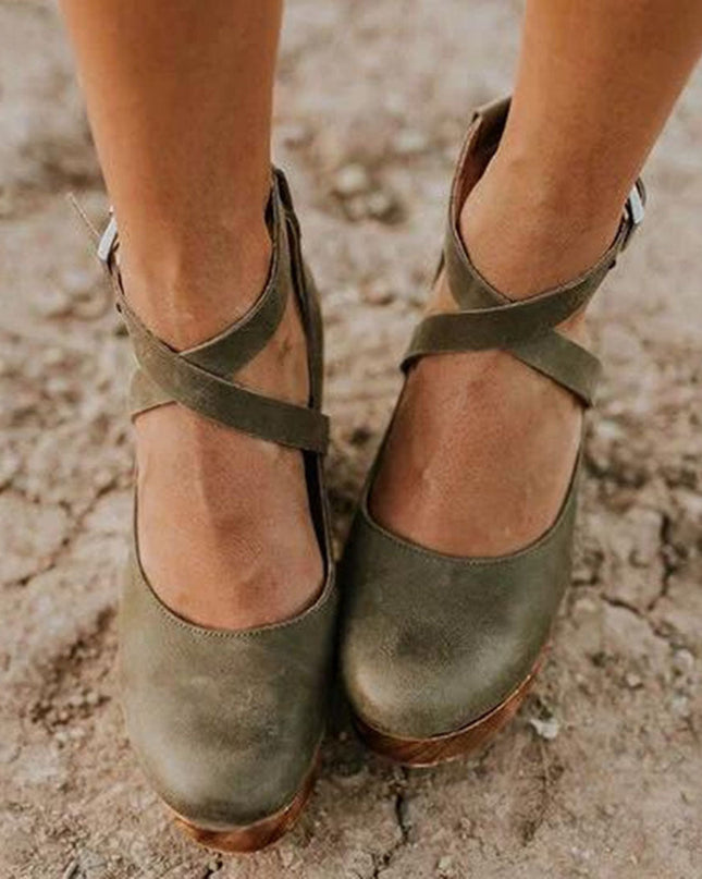Heels For Women | Platform Closed Toe With Ankle Straps