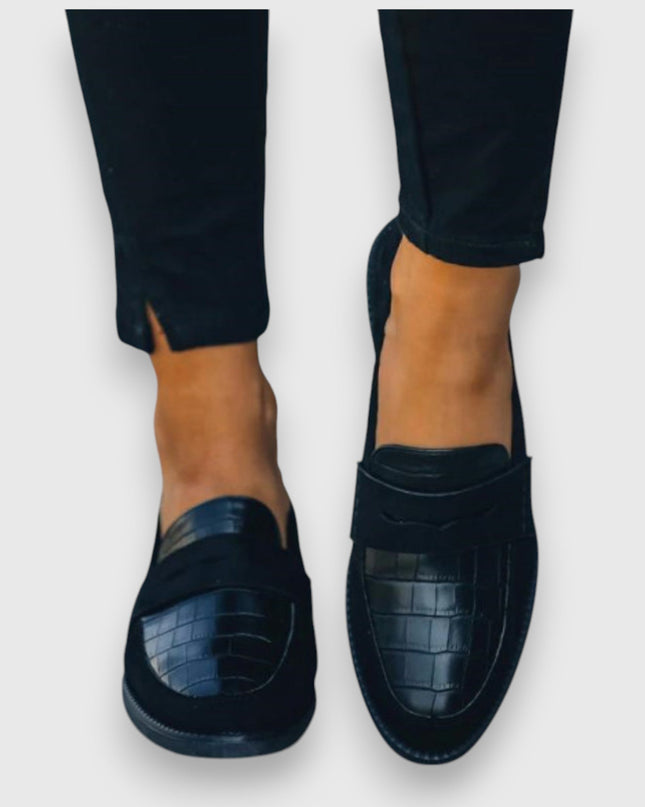 Loafers For Women | Textured Panel Closed Toe