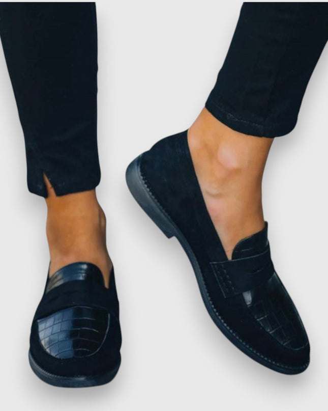 Loafers For Women | Textured Panel Closed Toe