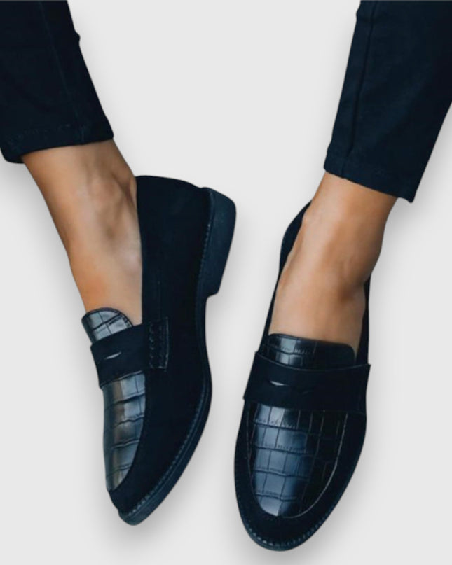 Loafers For Women | Textured Panel Closed Toe