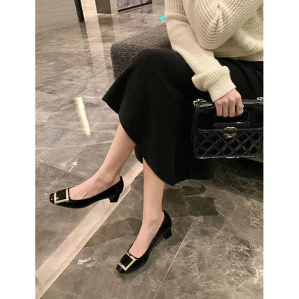 Heels For Women | Square Toe Buckle Detail