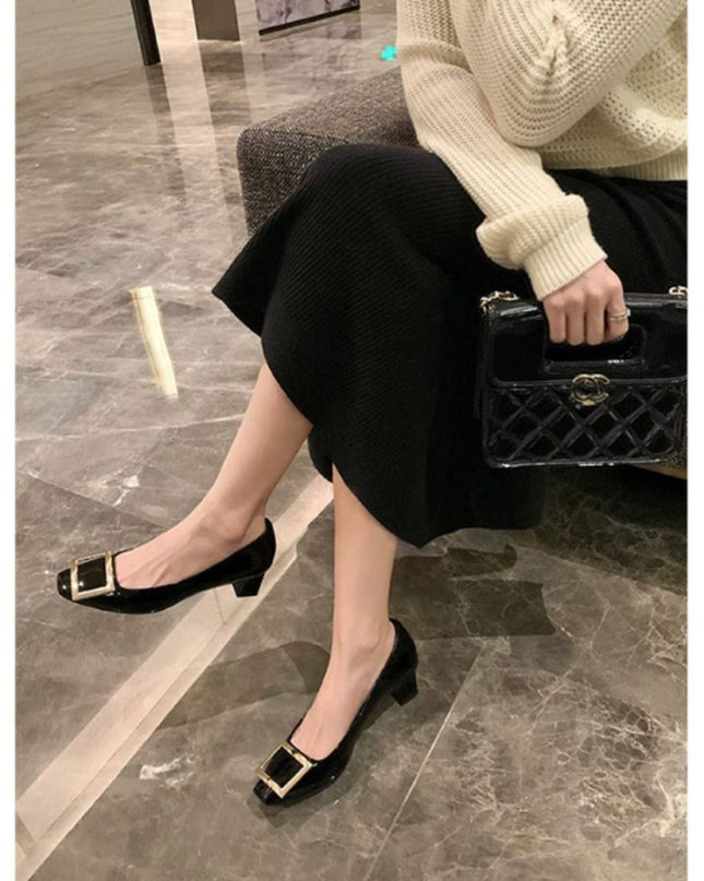 Heels For Women | Square Toe Buckle Detail