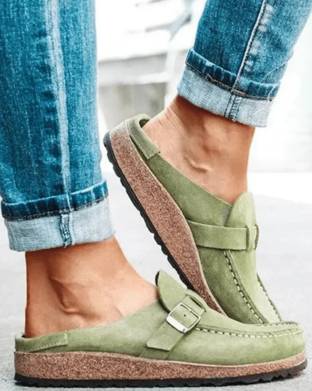 Loafers For Women | Buckle Strap Closed Toe