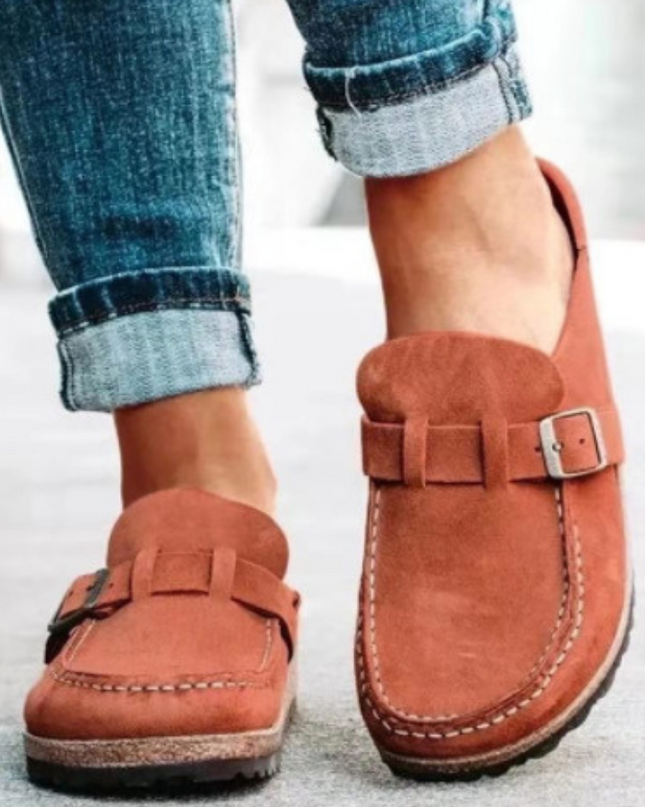 Loafers For Women | Buckle Strap Closed Toe