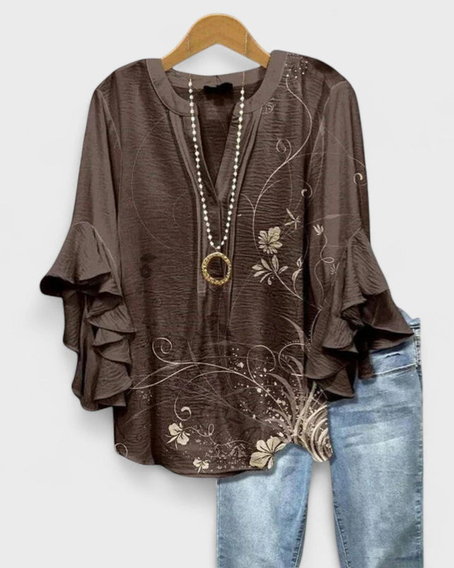 Women’s Blouse | V-Neck Ruffle Sleeve
