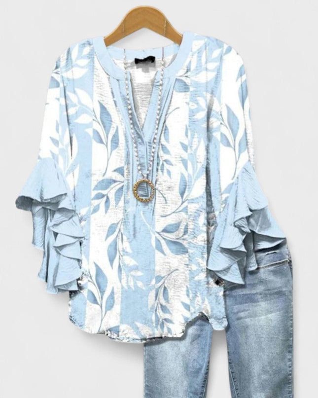 Women’s Blouse | V-Neck Ruffle Sleeve