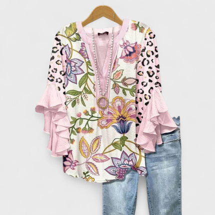 Women’s Blouse | V-Neck Ruffle Sleeve