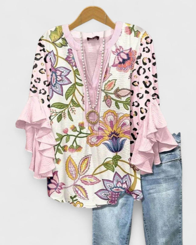 Women’s Blouse | V-Neck Ruffle Sleeve